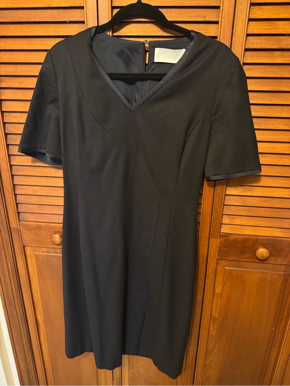 Boss Black Short Sleeve V-Neck Dress